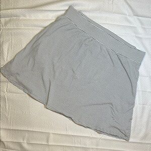Pact Gray and White Striped Skirt